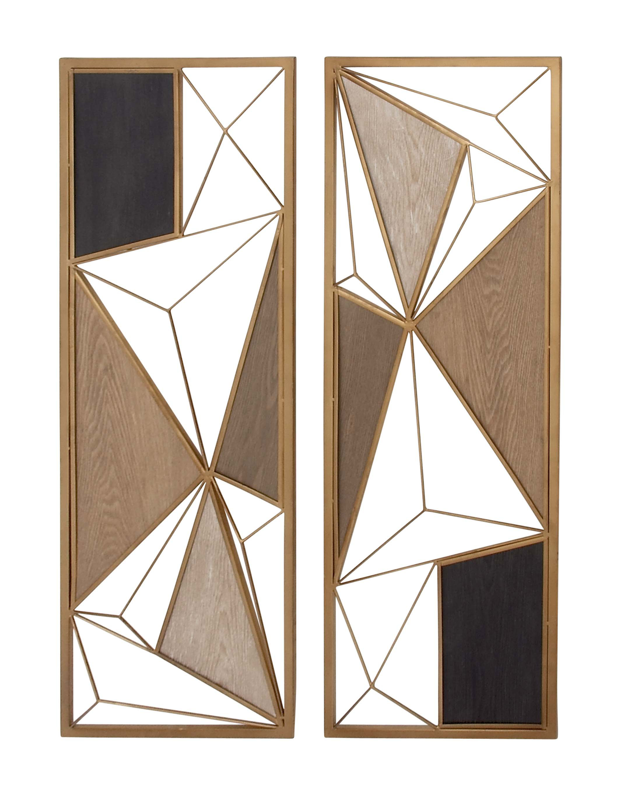 Cosmoliving By Cosmopolitan 2 Piece Metal Wood Wall Décor Set Cosmopolitan 2 Piece Metal Wood Wall