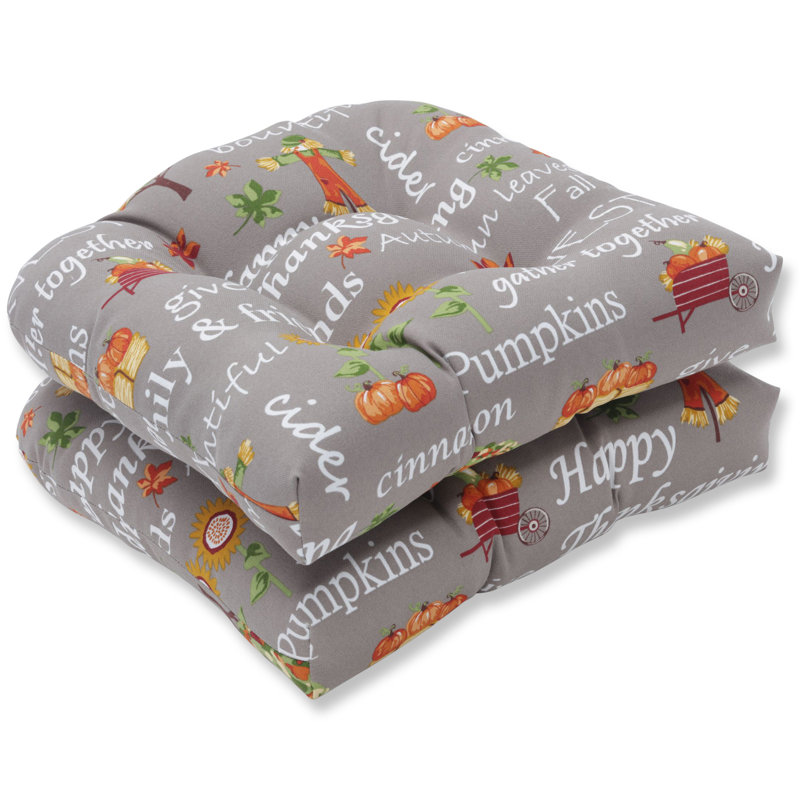 The Holiday Aisle Autumn Harvest Haystack Indoor Outdoor Rocking Chair Cushion