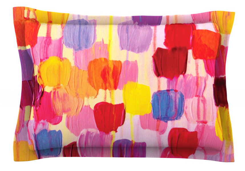 Kess InHouse Louise Machado Watercolor Hearts King Featherweight Sham