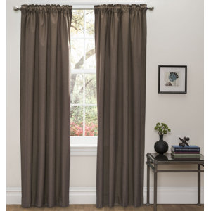 Olivia Solid Blackout Thermal Rod Pocket Curtain Panels (Set of 2)