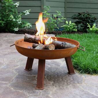 Wrought Studio Eckard Raised Cast Iron Wood Burning Fire Pit