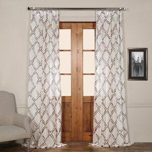 Chantelle Geometric Sheer Tab Top Single Curtain Panel