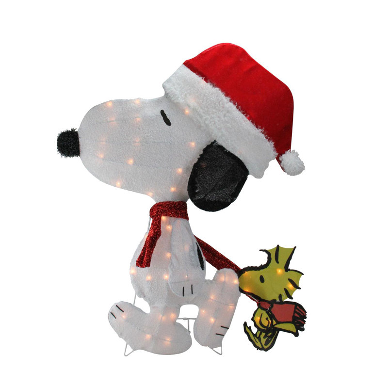 Northlight Pre Lit Peanuts Snoopy And Woodstock 2d Christmas Yard