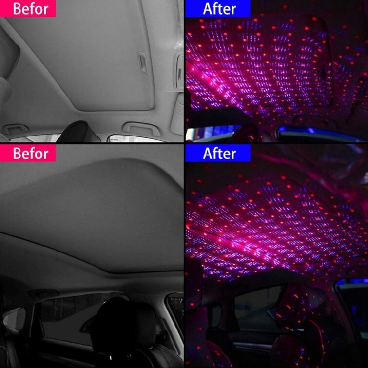 Car and Home Ceiling Projector Star Light USB Night Romantic Atmosphere Light Xmas Dark Purple