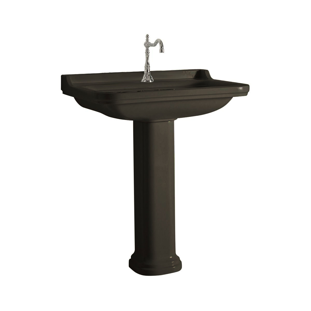 WS Bath Collections Waldorf 30.7'' Tall Glossy Black Ceramic ...