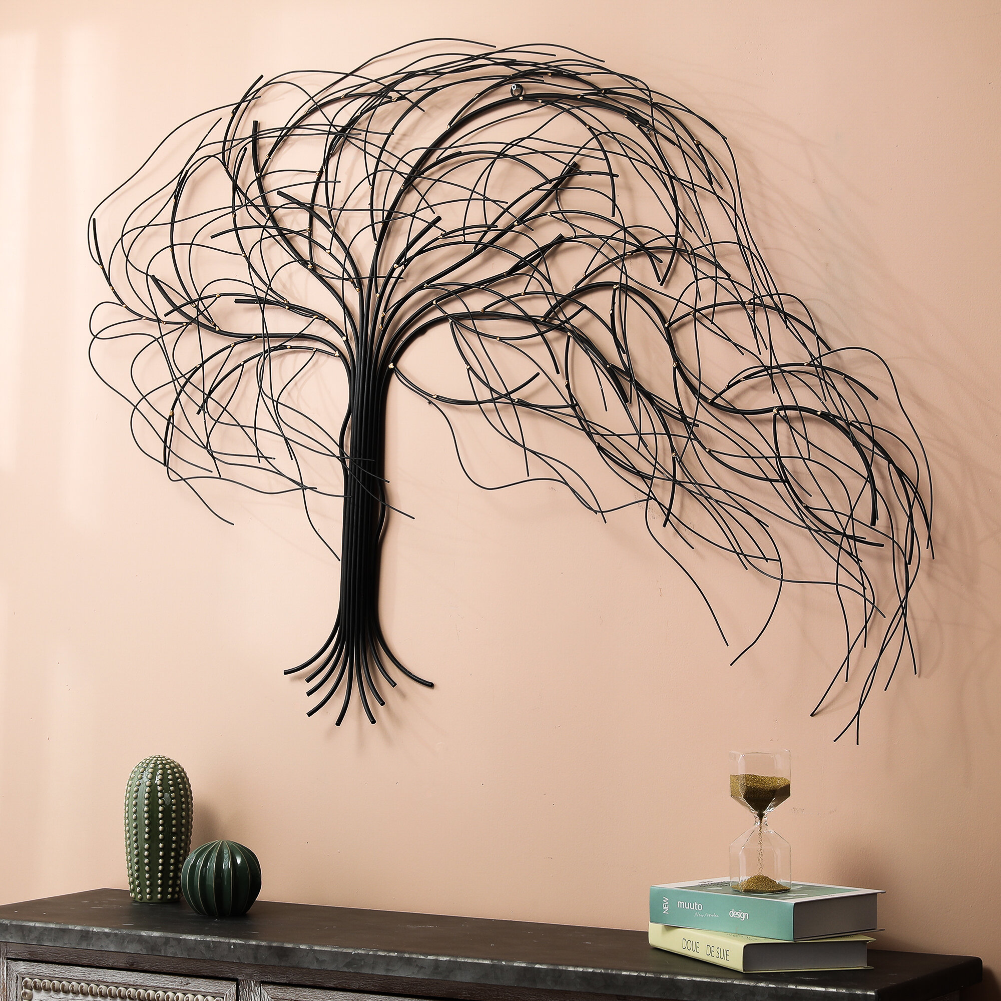 Ebern Designs Metal Windy Tree Wall Decor Reviews Wayfair