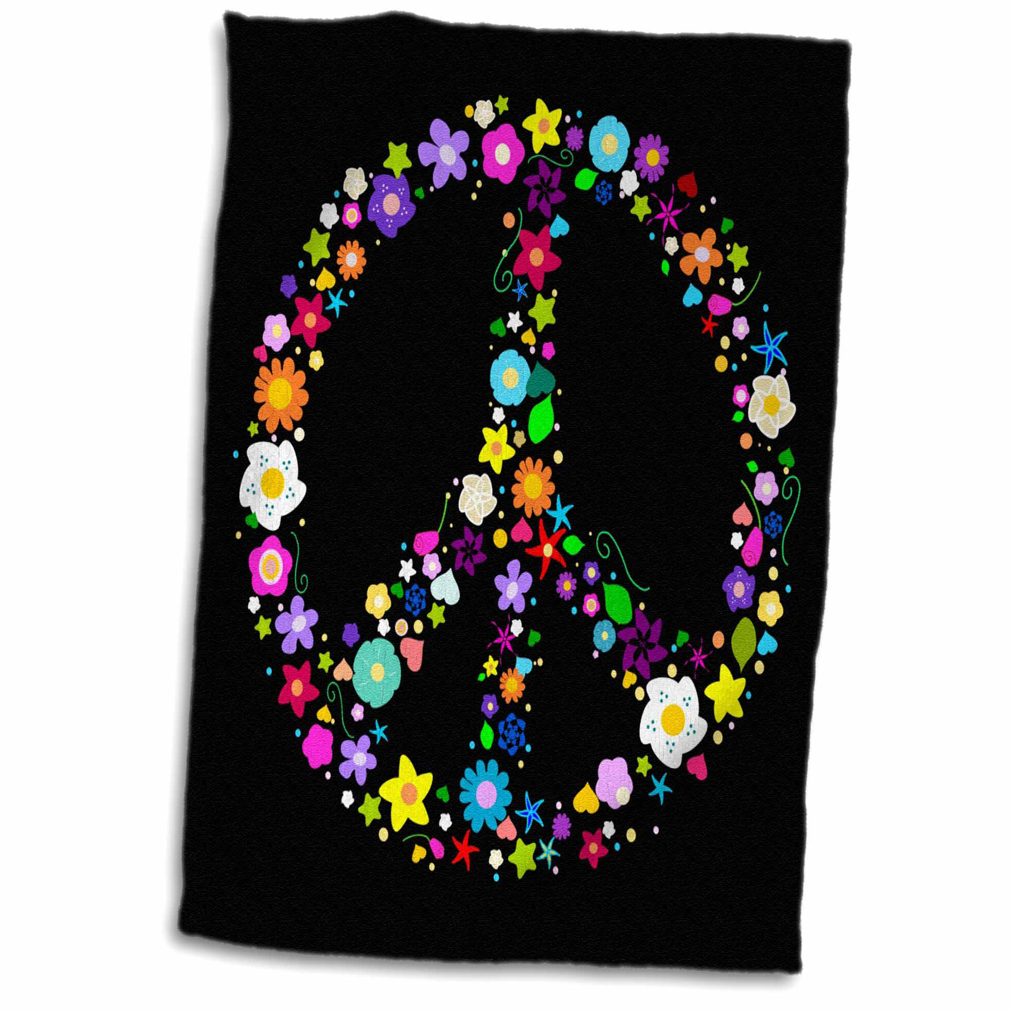 Symple Stuff Gwaltney Floral Peace Symbol Flowery Hippy Or Hippie Sign Hand Towel Wayfair