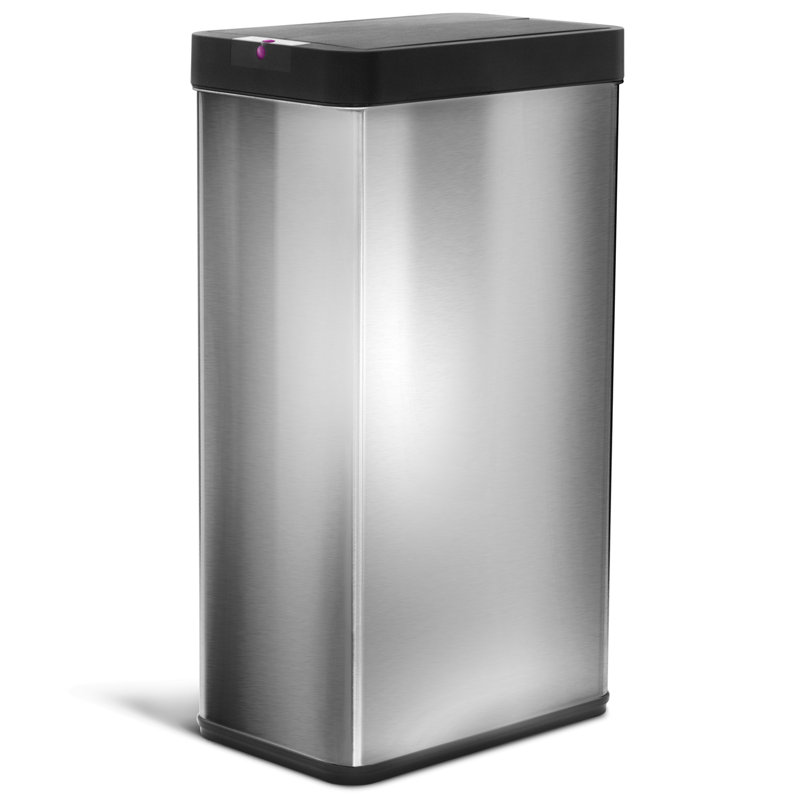 Home Zone Living Kitchen Stainless Steel 18 Gallon Motion Sensor Trash Can Reviews Wayfair