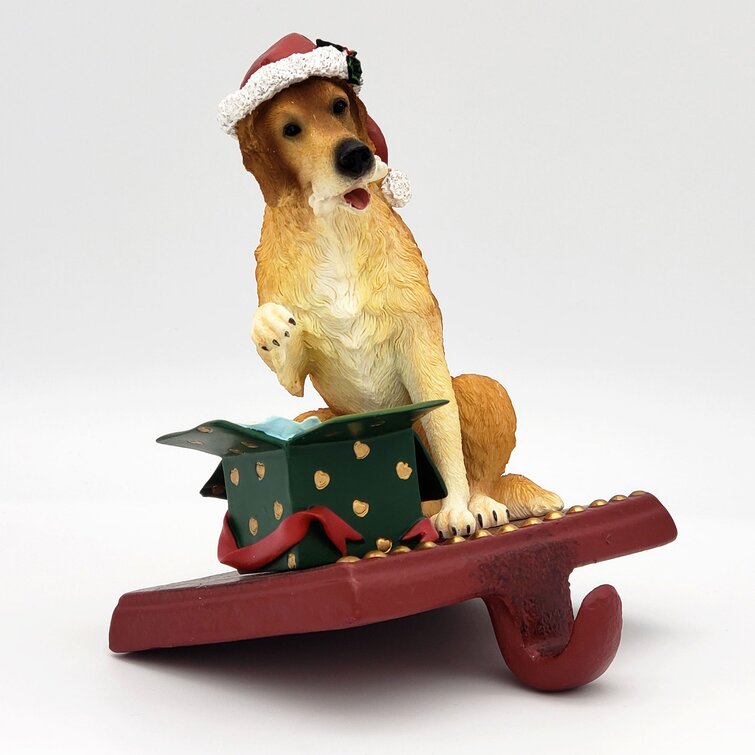 New Maxwell Dog Adorable Christmas Holiday Stocking Holder Figurine