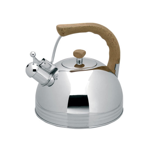 Menachem Stainless Steel Whistling Stovetop Kettle Symple Stuff Capacity: 2.11 Qt.