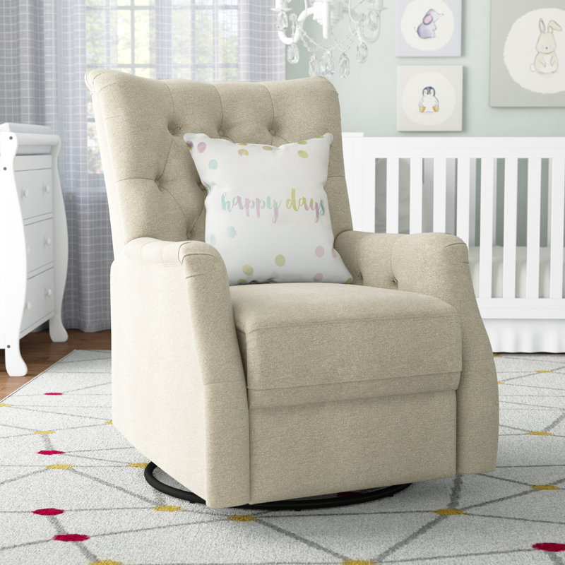 upholstered swivel glider