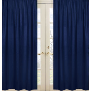 Navy Blue Patterned Curtains Wayfair