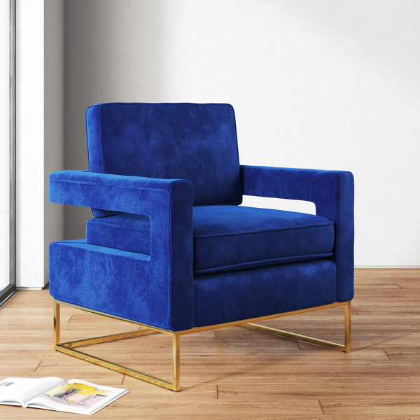 blue velvet chair wayfair