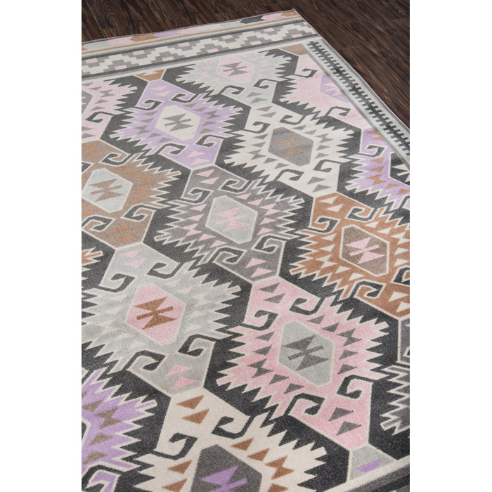 Boho Pink Lilac Area Rug