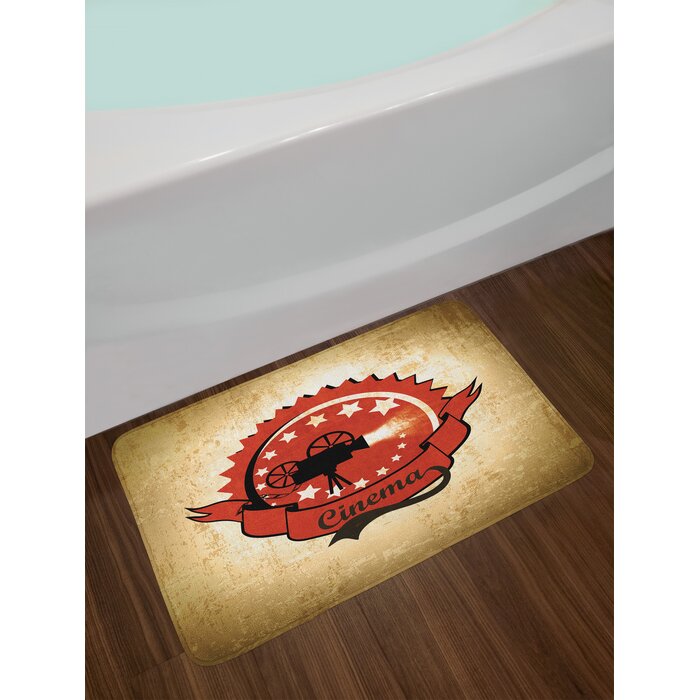 East Urban Home Ambesonne Movie Theatre Bath Mat By Old Movie