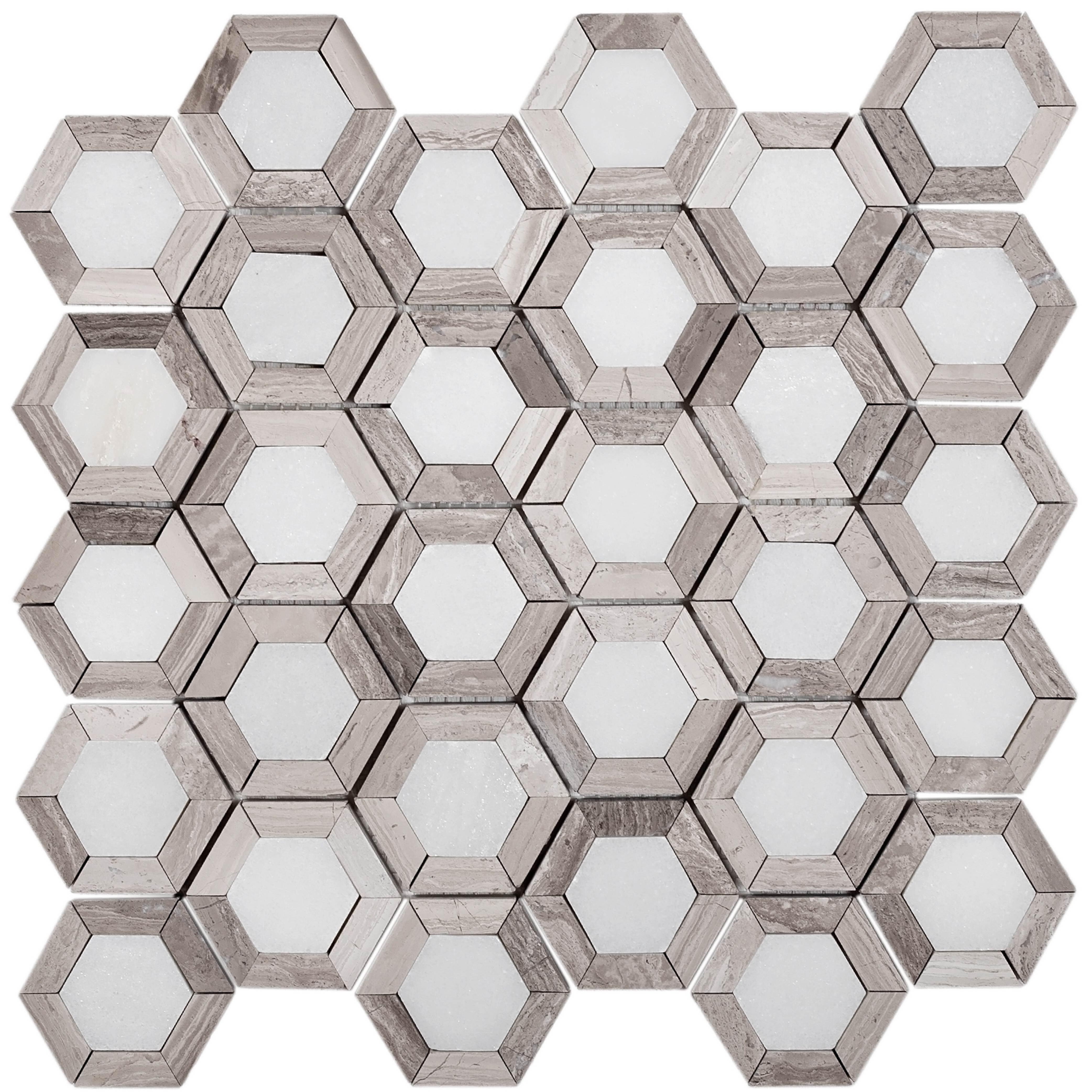 Apollo Tile Backsplash Tiles Sheet 105 X 115 Wooden Grey