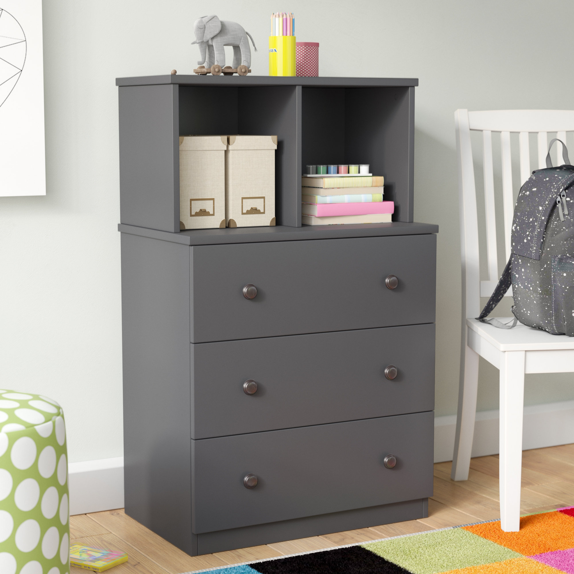 Viv Rae Kira 3 Drawer Chest With Hutch Reviews Wayfair