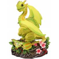 Green Eh Dragon Perching On Castle Tower Top Figure with Rhinestone Crystal Favorite Decor Store 