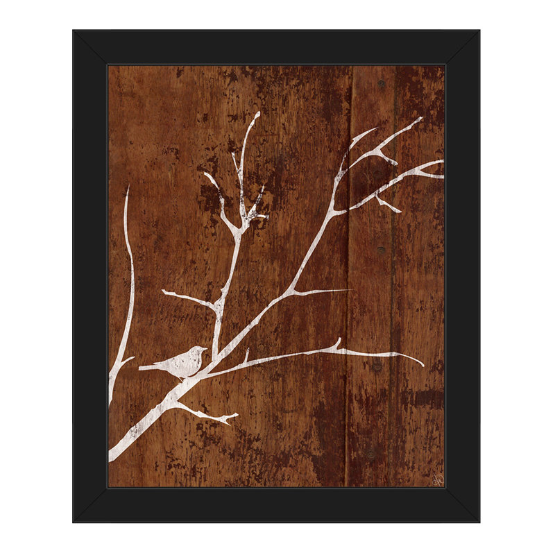 Click Wall Art White Bird On Dark Wood Background Framed Graphic Art Print On Canvas Wayfair