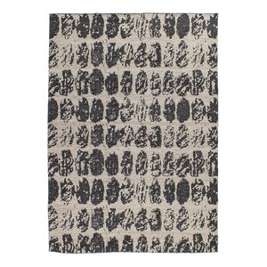 Euphoric Spheres Flatweave Plush Contemporary Hand Woven Wool Black/Gray Area Rug