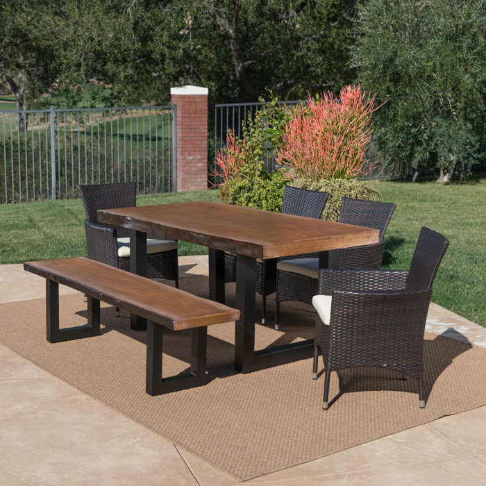 Crossfell Outdoor 6 Piece Dining Set With Cushions Joss Main