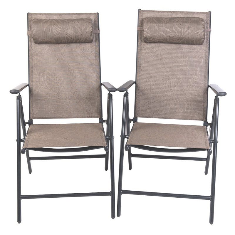 Latitude Run Albertino Folding Pvc Coated Polyester Poolside Garden Outdoor Patio Chair With Cushion Reviews Wayfair