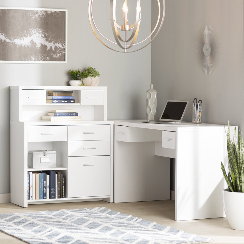 Latitude Run Milford LShaped Computer Desk with Hutch & Reviews Wayfair