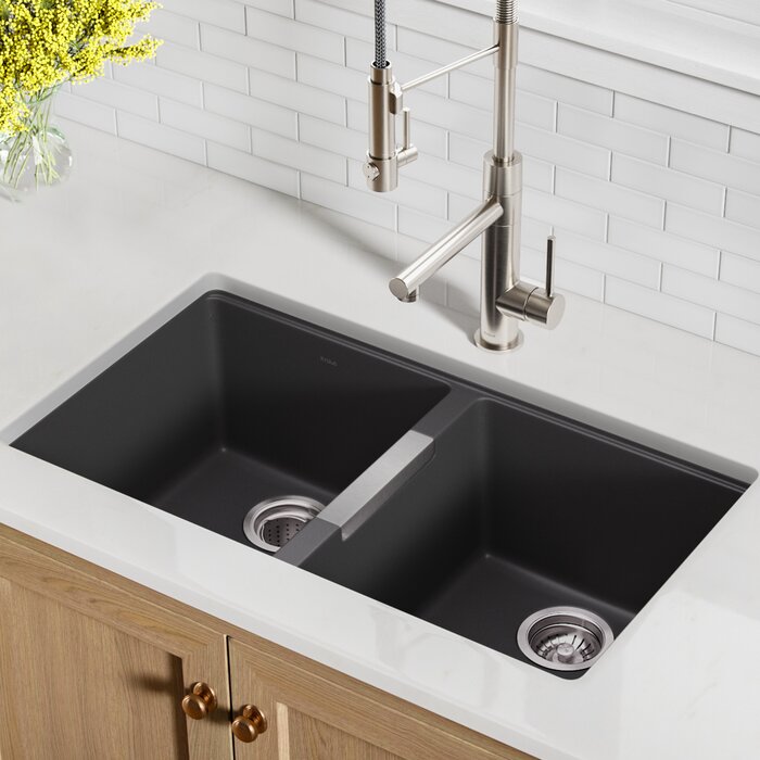 33 L X 19 W Double Basin Undermount Kitchen Sink