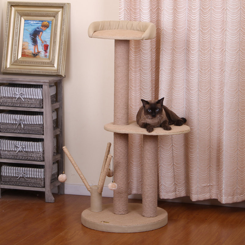 Tucker Murphy Pet 46 Clontz Cat Tree With Multiple Teasers And
