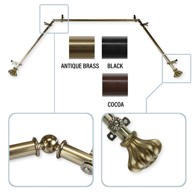 Fleur De Lis Living Madge Bay Window Single Curtain Rod ...