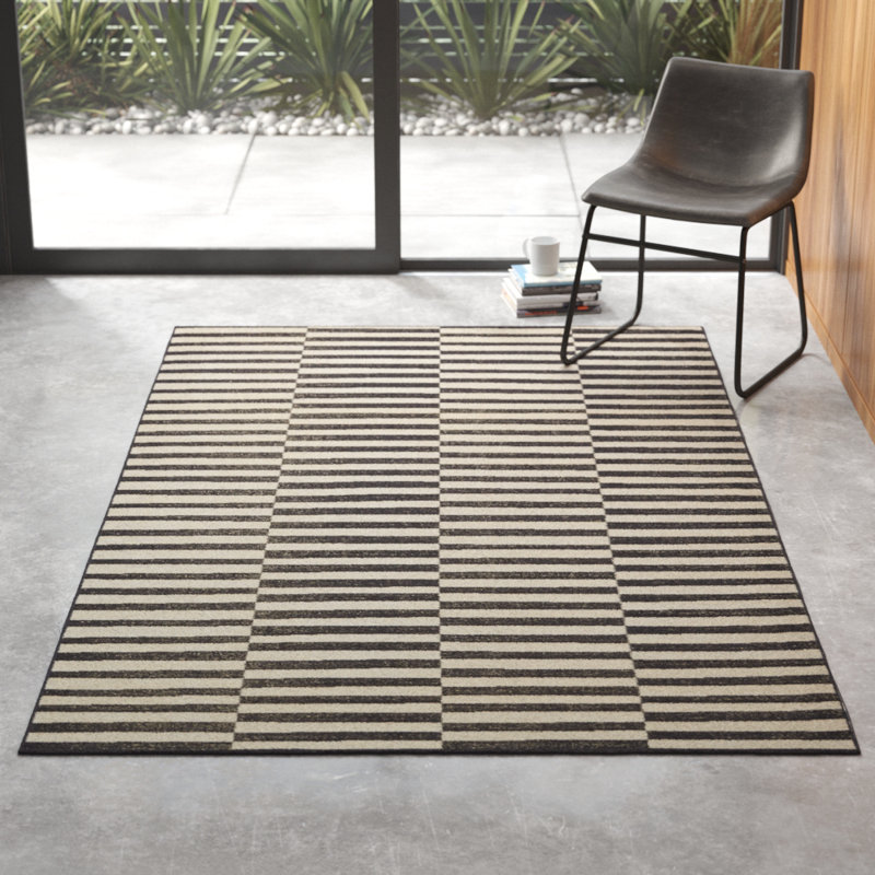 Kyree Ivory Black Area Rug