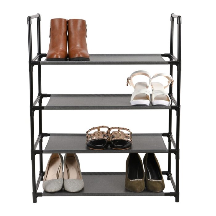 Dotted Line™ Space Saving 12 Pair Stackable Shoe Rack & Reviews | Wayfair