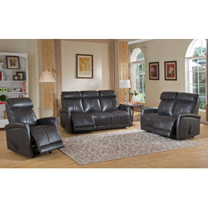 Mosby 3 Piece Leather Living Room Set by Amax