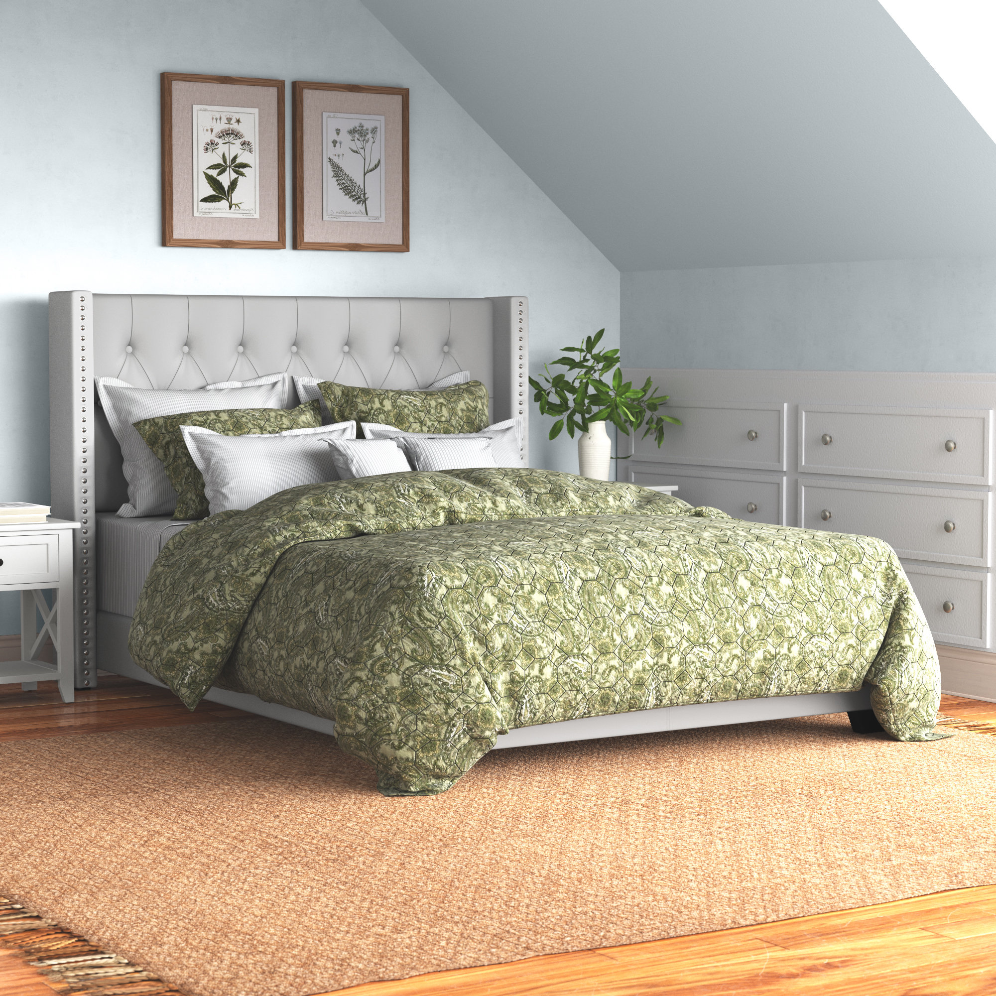 Andover Mills™ Sanders Upholstered Bed & Reviews Wayfair