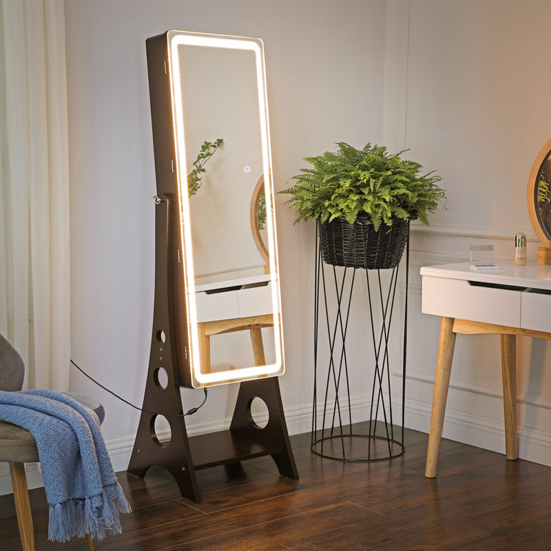Latitude Run Jewellery Cabinet Armoire With Adjustable ... Get all your jewelry out and untangled your necklaces for your very last time before organizing them in this gorgeous mirror.