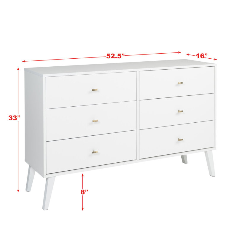 Shamar Mid Century Modern 6 Drawer Double Dresser Reviews Shamar Mid Century Modern 6 Drawer