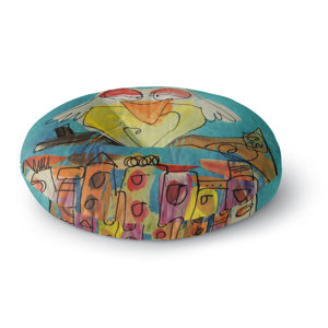 Carina Povarchik Urban Owl Kids Round Floor Pillow