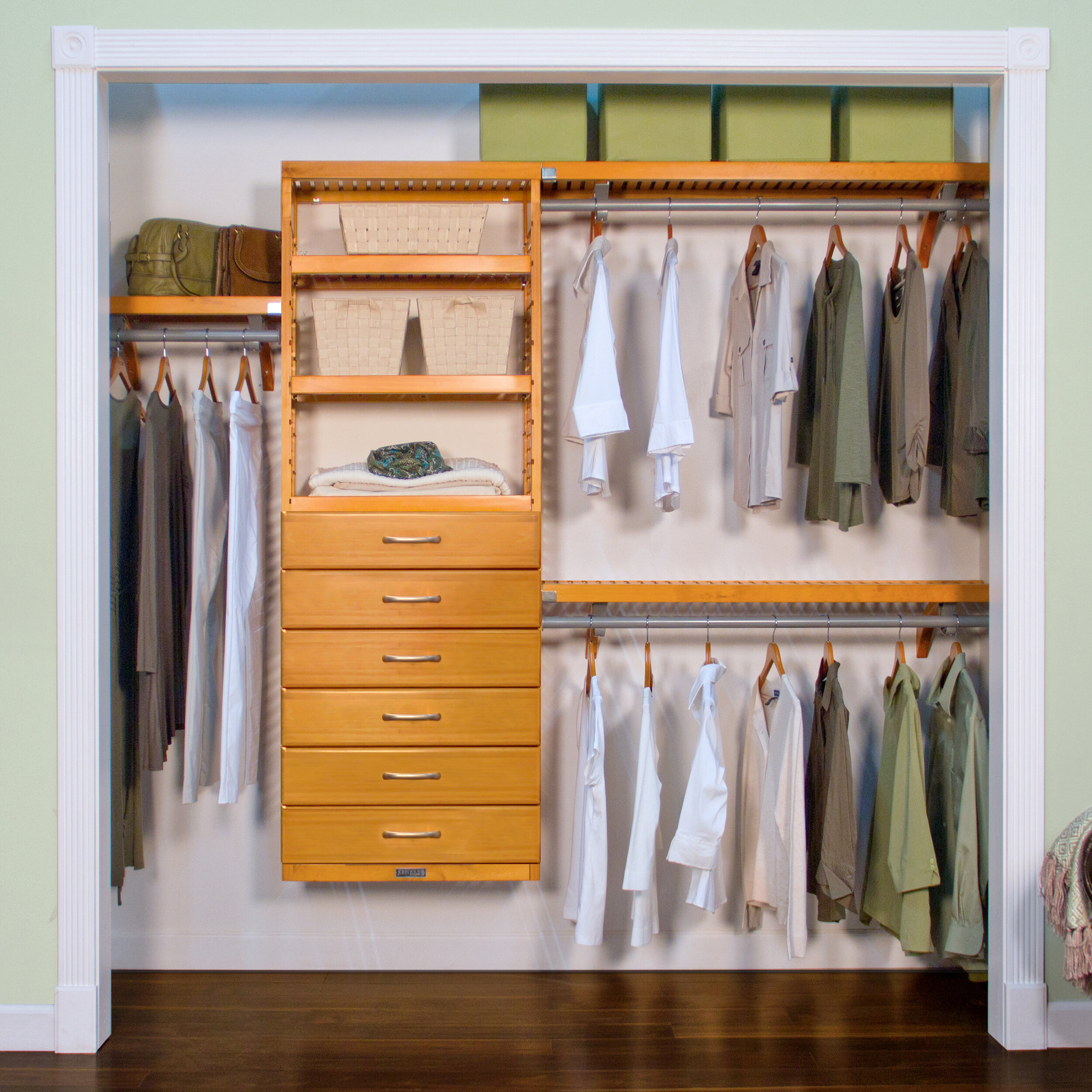 Details about   Bedroom Closet Organizer Shelf System Kit Expandable Clothes Storage Metal Rack