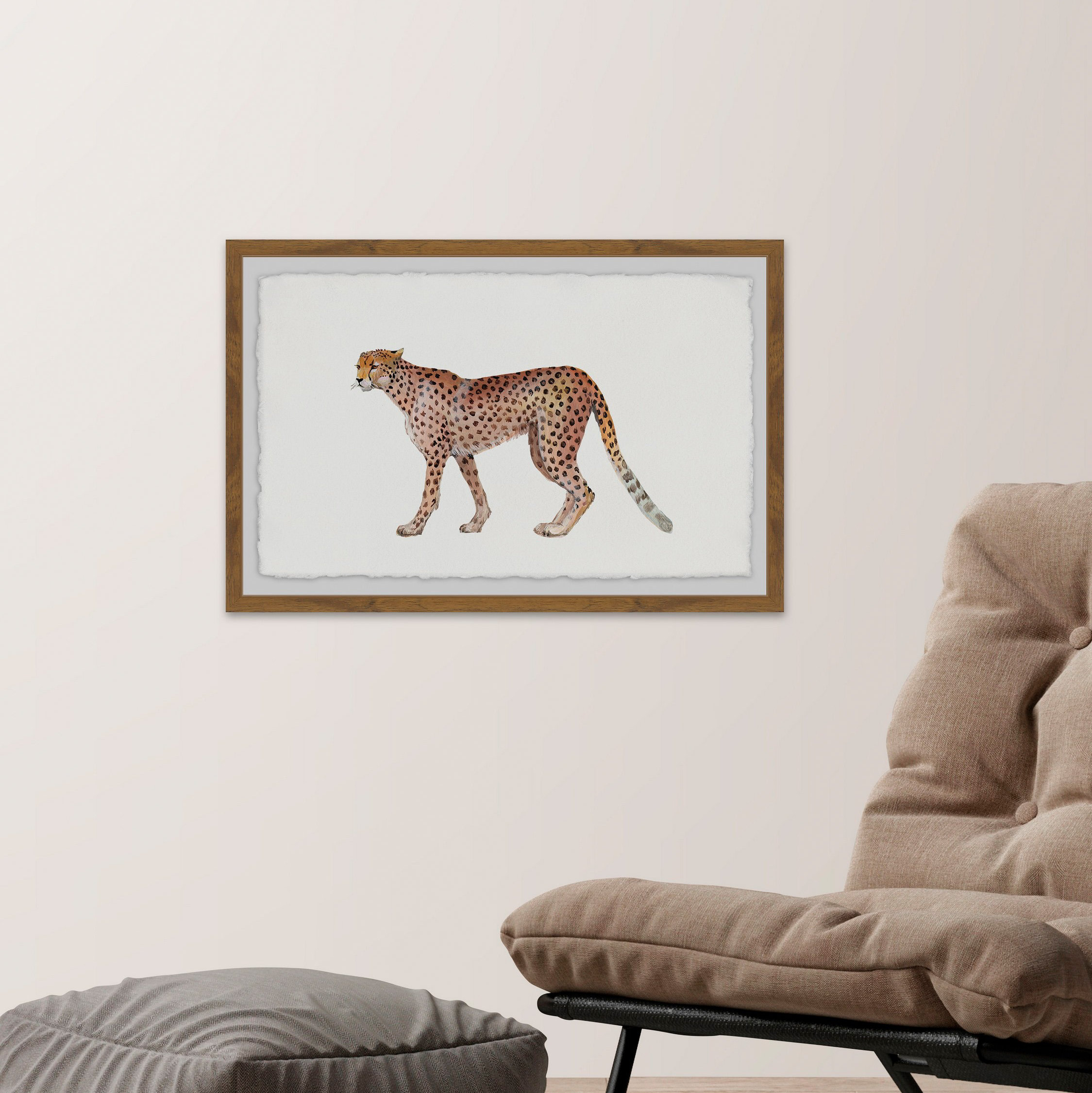 Bungalow Rose Walking Cheetah - Picture Frame Painting | Wayfair