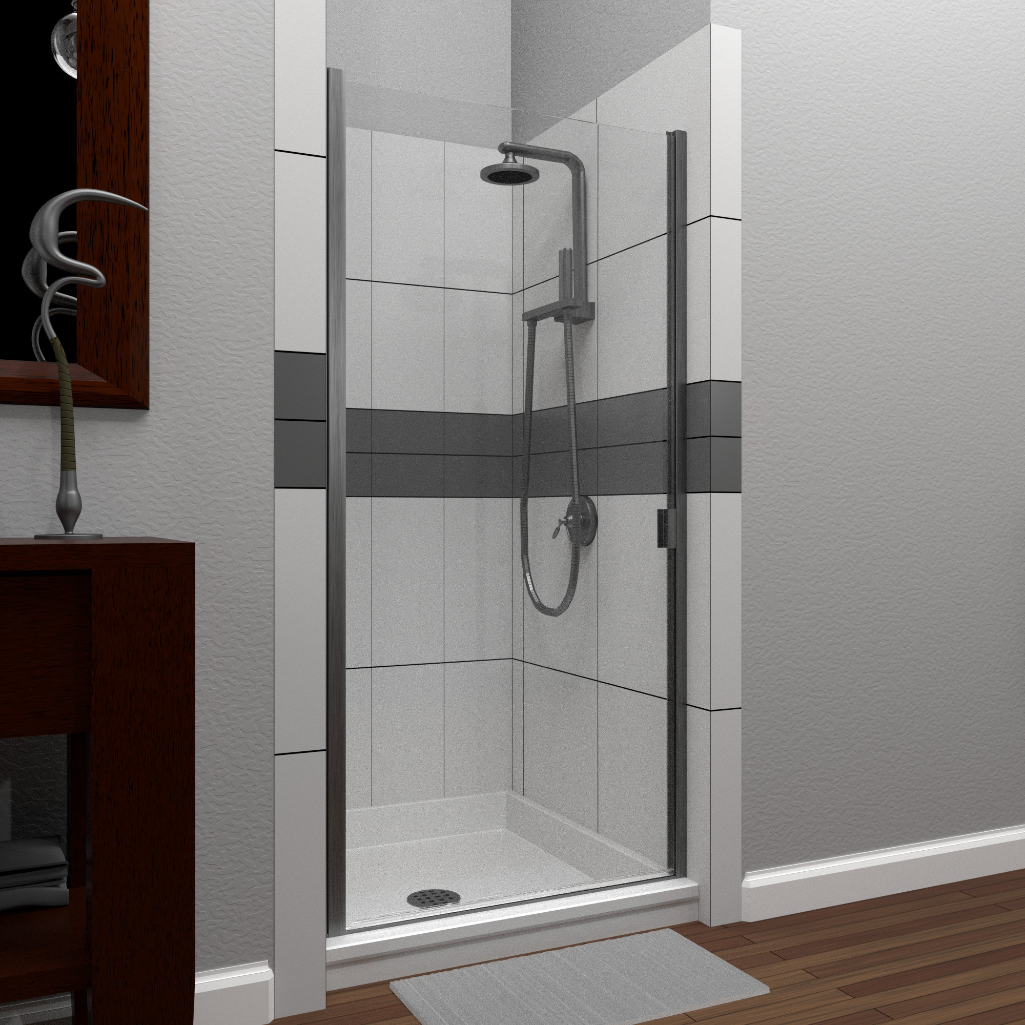 Arizona Shower Door Rd Swinging 25 X 66 Hinged Semi Frameless