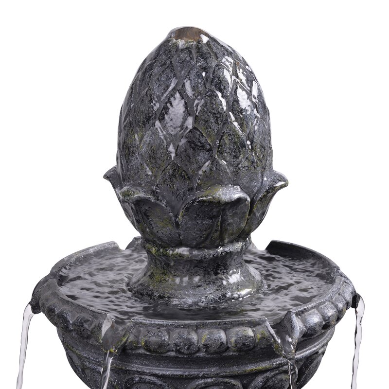 Dane Resin Outdoor Floor Fountain With Light