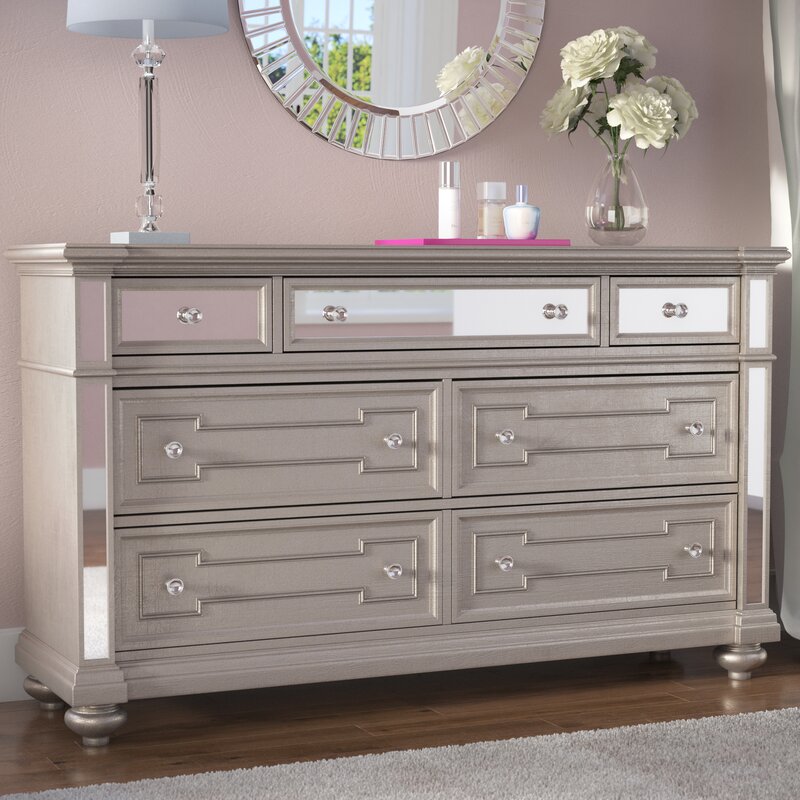 Willa Arlo Interiors Ronna 7 Drawer Double Dresser With Mirror