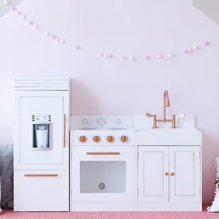 Kiddi Style Retro Chefs Heart Pink XLarge Childrens Kids Play Toy Wooden Kitchen 