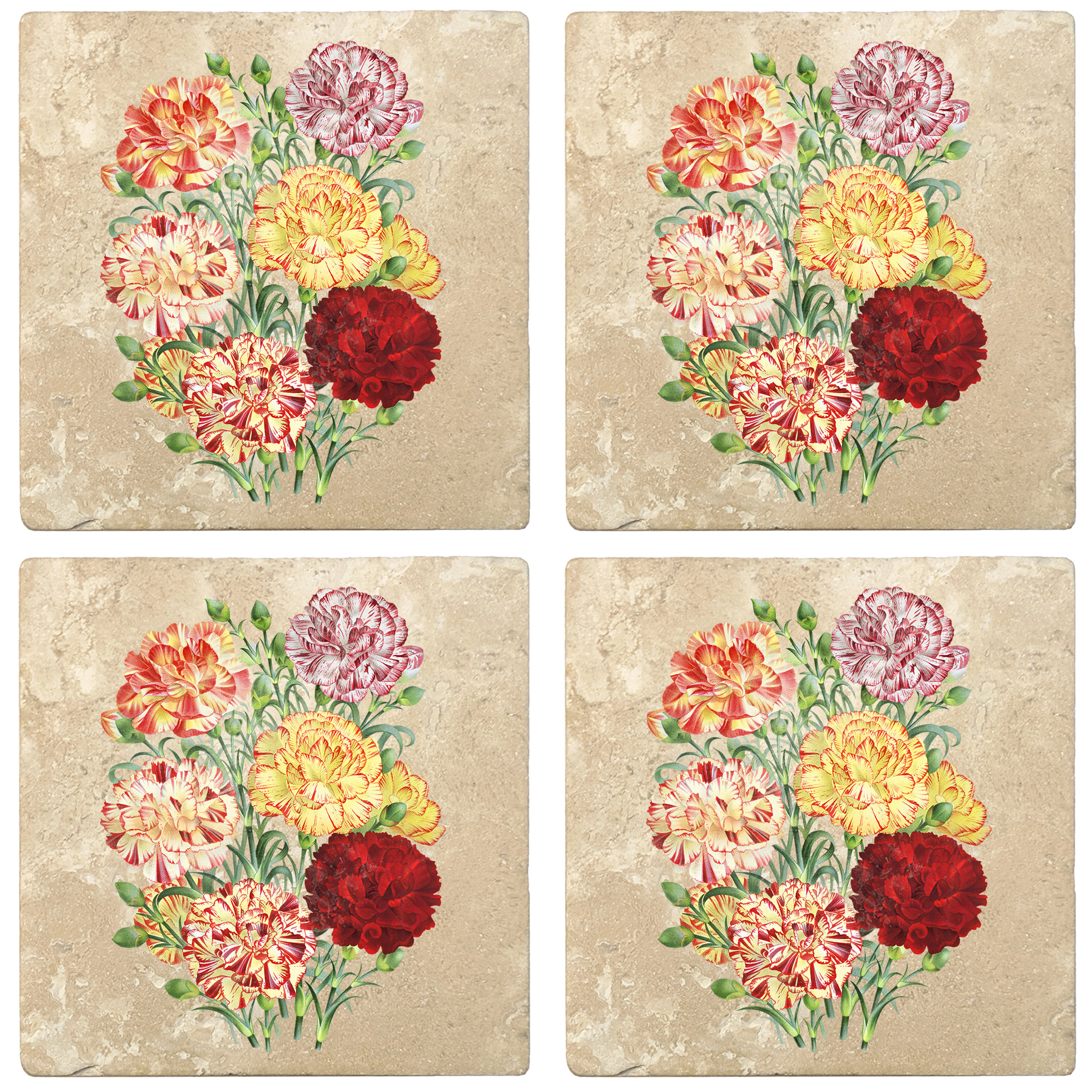 floral drink coasters