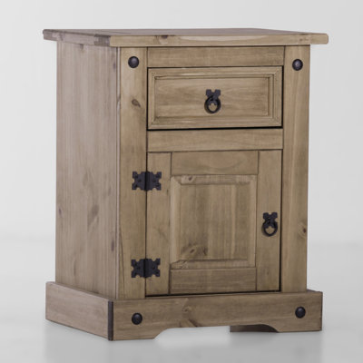 Swink 1 Drawer Nightstand in Distressed Wax Pine August Grove®