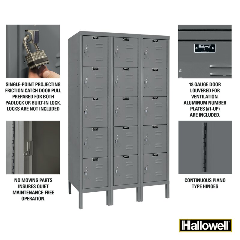 Hallowell Premium 5 Tier 3 Wide Locker Reviews Wayfair