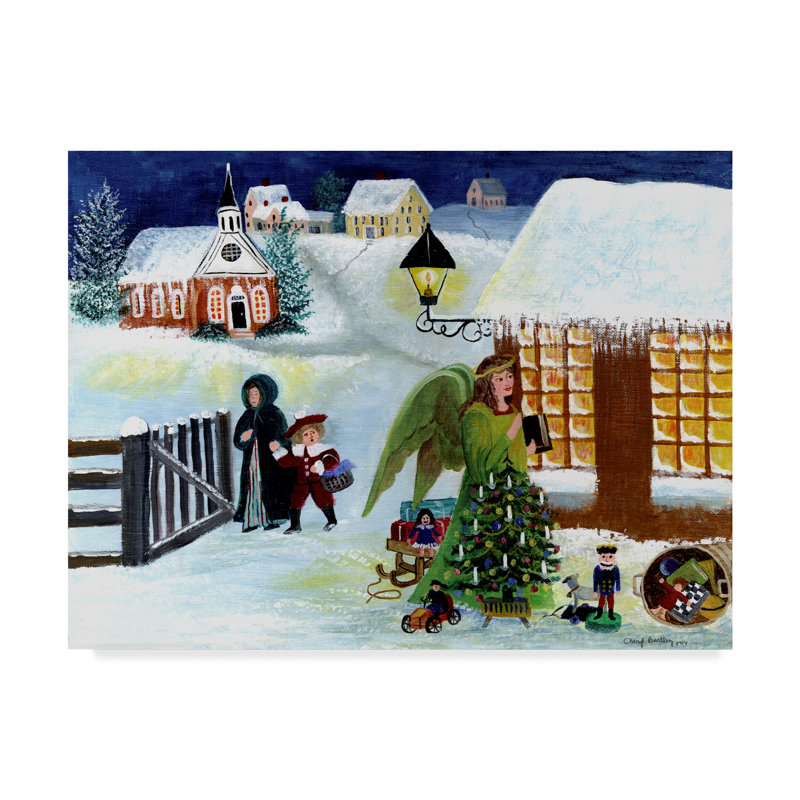 Winston Porter Christmas Angel Acrylic Painting Print On Wrapped