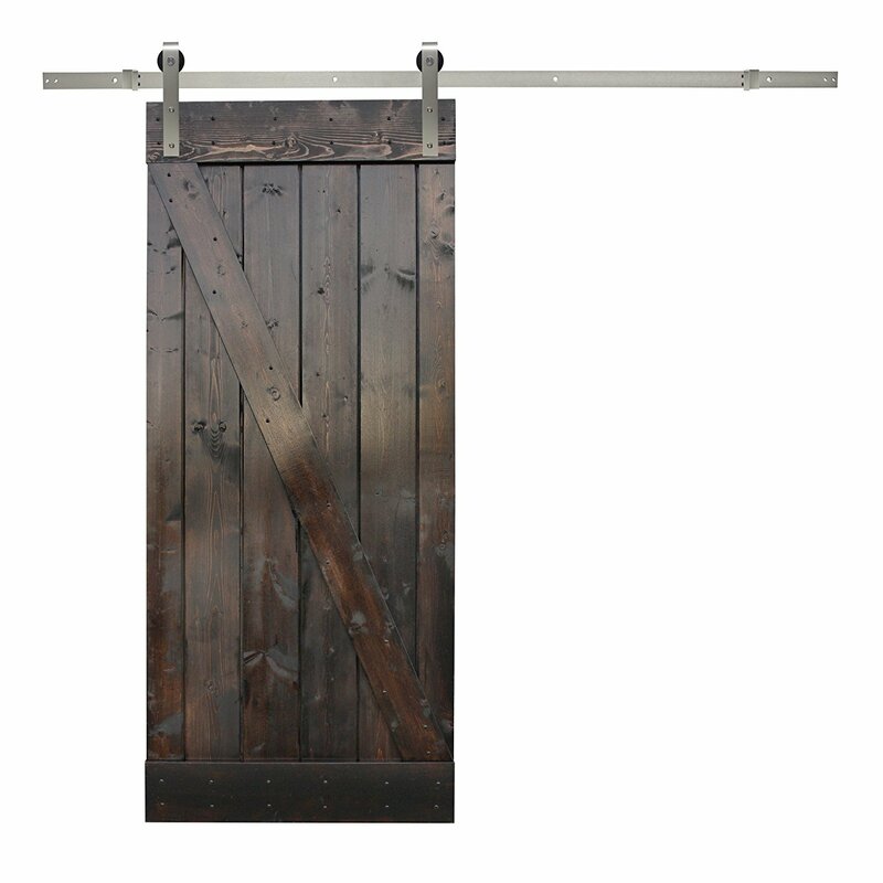 Calhome Paneled Wood Sliding Barn Door With Installation Hardware