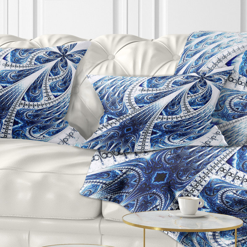 East Urban Home Floral Symmetrical Large Fractal Flower Lumbar Pillow Wayfair