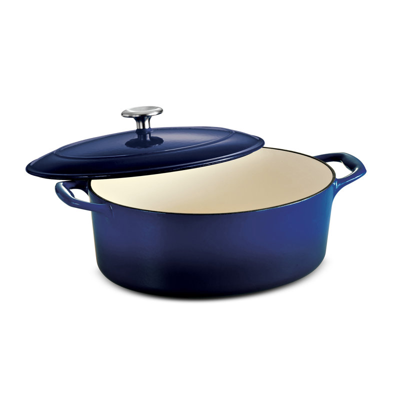 Tramontina Gourmet Enameled Cast Iron 7 Qt Oval Dutch Oven Reviews Wayfair
